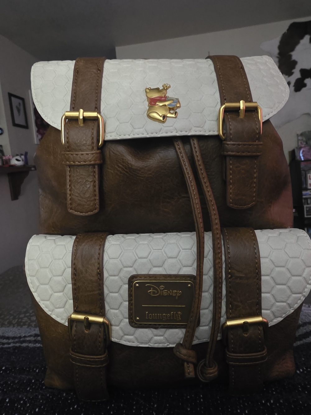 Loungefly Brown and White Winnie the Pooh Mini Backpack